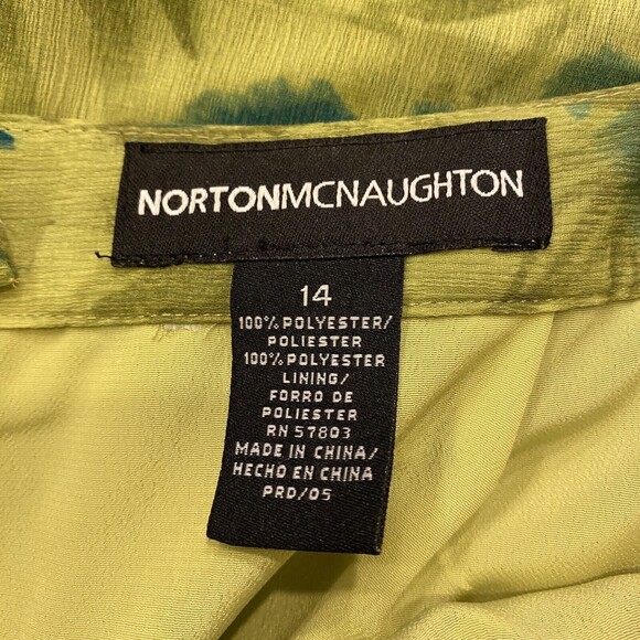 Tropical WRAP Skirt Palm Tree Belted Sash Midi Green/Yellow Size 14 NWT - Picture 4 of 8